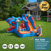 Pequeña Empresa de Alquiler de Castillos Inflables con Temática de Oxford Blue Patrol Hero, Tobogán Inflable para Niños, Castillo Inflable, Castillo para Saltar