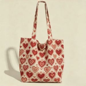 Custom Logo Printed <b>Canvas</b> Dot Pattern Fashion Tote Bag Large Capacity Gift <b>Beach</b> & Grocery Bag for Women - Product Image 1