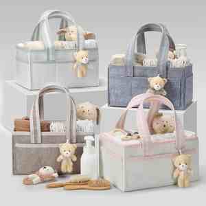 Organizador de Almacenamiento Portátil <span class=keywords><strong>para</strong></span> Guardería, de Fieltro Blanco y Algodón, con Asa, <span class=keywords><strong>para</strong></span> Bebés Niñas y Niños, Fácil de Transportar, <span class=keywords><strong>para</strong></span> Pañales y <span class=keywords><strong>Cambiador</strong></span> - Product Image 1
