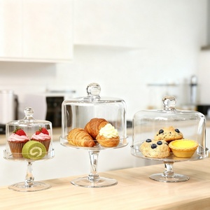 Bền vững hiện đại sang trọng Glass bánh đứng với Dome chủ handmade đa chức năng hiển thị cho nhà bếp sử dụng - Product Image 1