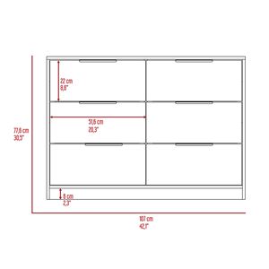 Longhill <b>6</b>-<b>Drawer</b> Rectangle Dresser Model D0100H57JSJ in Black Wengue and Pine Material - Product Image 6