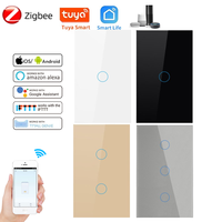Interrupteur mural intelligent tactile Tuya ZigBee, compatible Alexa Google, 10A Max 240V, US AU, sans fil neutre et avec fil neutre, interrupteur mural électrique