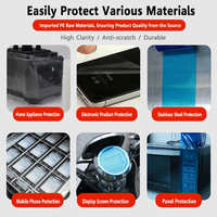 Ruban de protection PE anti-rayures 50 microns pour cadre de fenêtre en aluminium, plaque inox, panneau plastique, protection de surface