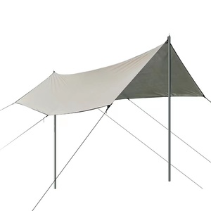 Tente de camping légère et portable 4 saisons en polyester 210D, version économique pour 3-4 personnes, 3 chambres, salon, imperméable - Product Image 2