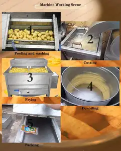 Endüstriyel patates soyma ve kesme makinesi patates yıkayıcı patates soyucu ve kesici fransız kızartma üretim hattı
