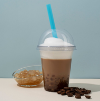 Gobelets à café jetables en PET transparent de haute qualité, à paroi simple, personnalisables, avec couvercles en dôme pour boissons glacées, durables, tailles de 8 oz à 24 oz