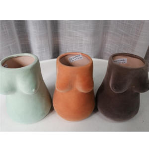Pot de fleur en céramique coloré avec <span class=keywords><strong>jardinière</strong></span> de corps de femme <span class=keywords><strong>sexy</strong></span> Vase de forme humaine populaire pour la maison motif rond moderne - Product Image 3
