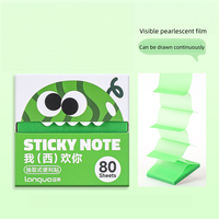 Languo Bloc-notes adhésifs transparents nacrés en forme de fruits, 76x76mm, 80 feuilles, papeterie
