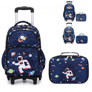 ชุดกระเป๋าเป้สะพายหลังแบบล้อลาก 3 ชิ้น ดีไซน์นักบินอวกาศ สำหรับเด็กผู้ชาย แบบ 2 in 1 ถอดแยกได้ กระเป๋านักเรียนมีล้อ - Product Image 1