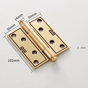 Bisagra plegable silenciosa de cobre de lujo de 4 pulgadas, manija de bloqueo de puerta de madera de latón macizo, rodamiento de espesor 3,0, bisagras modernas de fricción - Product Image 4