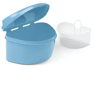 Dental Orthodontic Retainer Teeth Storage Case Box With Strainer Denture Cups For Soaking Dentures