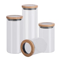 Pot de conservation en verre rond transparent en borosilicate de haute qualité avec couvercle en bois pour la conservation des aliments, disponible en 1800 ml, 1500 ml, 1100 ml et 700 ml