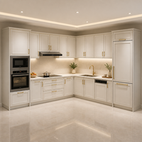 Meubles de cuisine modernes sur mesure en bois massif laqué MDF, armoires de cuisine intégrées, fournisseur OEM pour villas et appartements de luxe