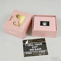 Boîtes d'emballage de luxe personnalisées avec logo estampé or, matériaux recyclés, étanches, fermeture magnétique, doublure en éponge pour traceur GPS pour animaux de compagnie