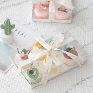 4 / 6 packs de petites boîtes à gâteaux Spring tour dessert Donut mousse baking cupcake boîte en plastique transparente - Product Image 2