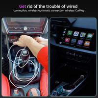 Adaptateur CarPlay sans fil Fuallwin pour iPhone Android, compatible universel, commande vocale, GPS, dongle 2-en-1, USB/Type-C double bande