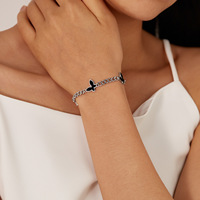 Bracelet Papillon en Acier Inoxydable et Acrylique Style Japonais Coréen, Bijou Tendance Haut de Gamme pour Femme, Vente en Gros