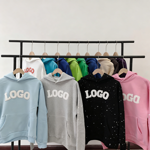 Sudadera Casual de Algodón Puro de 450g, Estilo Hip-Hop, con Estampado de Polvo de Algodón, Estilo Celebridad, Venta <span class=keywords><strong>Directa</strong></span> de Fábrica - Product Image 1