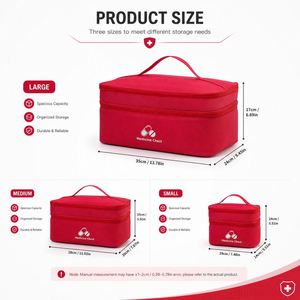 Sac de premiers secours rouge imperméable en gros, impression personnalisée, trousse d'urgence multi-tailles, mini pochette médicale pour voiture, maison, bureau - Product Image 3