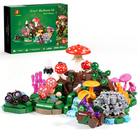 JMBricklayer Ensemble de blocs de construction champignon 12 en 1, 982 pièces, paysage forestier, briques MOC, ensemble de blocs à assembler soi-même, vente en gros, jouet