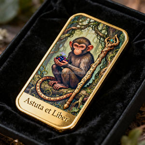 Tùy Chỉnh Tưởng Tượng Sang Trọng UV In Monekey Thiết Kế Mạ Vàng Phôi Đặt Hàng Số Lượng Lớn Bán Buôn Theo Chủ Đề Đảng Quà Tặng Mạ Vàng Thanh - Product Image 4