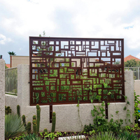 Panneaux de clôture en acier Corten gravés au laser, imperméables, pour jardin, séparateurs d'espace extérieur en métal, couleur patine, aspect rouillé