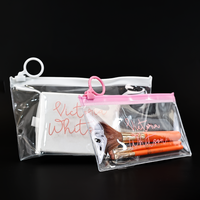 Sac en plastique transparent PVC personnalisé de petite taille avec fermeture éclair pour bijoux, boucles d'oreilles, collier, emballage, pochette zippée
