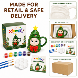 <span class=keywords><strong>Kit</strong></span> de <span class=keywords><strong>Pintura</strong></span> para Tazas de Cerámica con Diseño de Árbol de Navidad, para Niños, Pinta Tu Propia Taza de Café con Personajes Navideños, Set de Regalo de Arte y Manualidades - Product Image 5