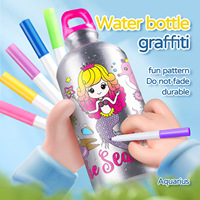 Dessin animé éducatif précoce dinosaure bricolage artisanat et jouets d'art colorez votre propre bouteille d'eau jouets de dessin pour les enfants
