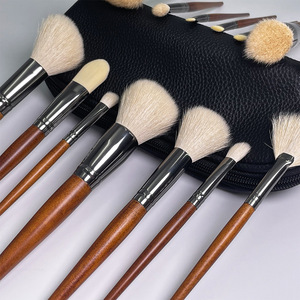 15Pcs Cashmere Goat Hair Makeup Brush Set Powder Blush Contour Eyeliner <b>Eye</b> Blending Kit Private Label - Product Image 2