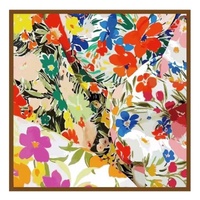 Foulard en Soie Personnalisé Haut de Gamme Imprimé Floral pour Femme, Petit Foulard Carré en Soie, Long Ruban, Foulard en Soie avec Logo de Marque Personnalisé