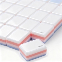 Jeu de Mahjong Américain de Luxe Moderne 160 Pièces en Acrylique Superposé Pastel Lavande Pêche avec Tuiles Florales et Joker Singe pour le Divertissement