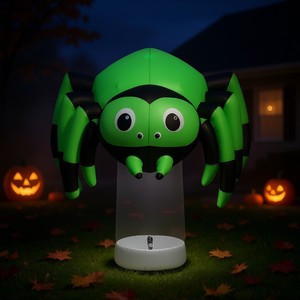 Araña inflable de Halloween de 6 pies de PVC para decoración de jardín exterior con luz giratoria para exhibición festiva - Product Image 2