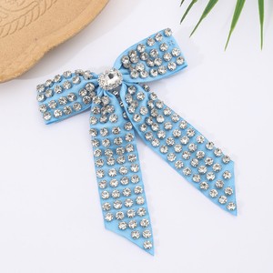 Fashionable Luxury Fabric Spring Hair Clip with Rhinestone <b>Bow</b> Bridal Hair Accessory for Prom and Daily Use - Product Image 3
