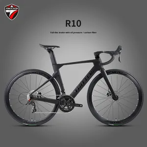 Bicicleta de Carretera de Fibra de Carbono TWITTER R10 de 24 Velocidades con Frenos de Disco Hidráulicos y Horquilla de Pedal Ordinaria, Bicicleta de Carreras Aerodinámica de 24 Marchas - Product Image 3
