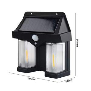 Lampe murale solaire personnalisée pour l'extérieur Veilleuse à induction en tungstène en ABS étanche pour le jardin Villa Éclairage de rue Source LED - Product Image 3