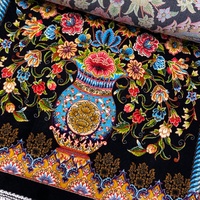 Tapestry Dinding Motif Vas Bunga Persia Vintage, Latar Belakang Hitam, Seni Tenun, Dekorasi Rumah 50*80cm