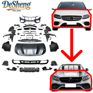 Passez au pack haut de gamme, pour <span class=keywords><strong>Mercedes</strong></span>-Benz E200, E260, E300, conversion en kit carrosserie large E63, pare-chocs, calandre, capot, ailes, phares - Product Image 1
