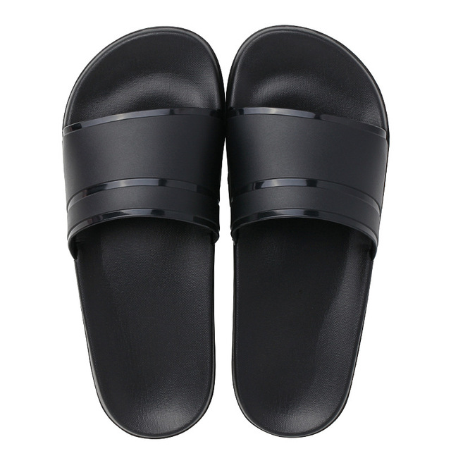 New Hot Summer Men Slippers Casual Black White Shoes Non-slip Slides Bathroom Sandals Soft Sole Women Slides J0041-1