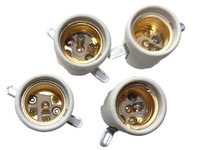 Support de base de lampe en céramique E27 de haute qualité douille à vis en corne avec support en fer ventes directes d'usine