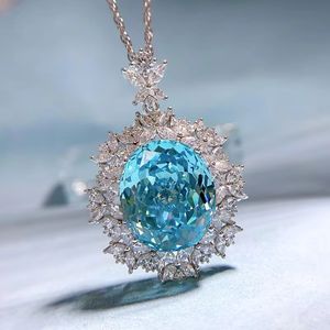 Nuevo Collar con Colgante Ovalado Azul <span class=keywords><strong>Parra</strong></span> de Plata 925 con Circonita 5A de 18*21 mm y Diseño de Ojo, Venta Directa de Fábrica, Joyerí<span class=keywords><strong>a</strong></span> para Bodas 2023 - Product Image 4