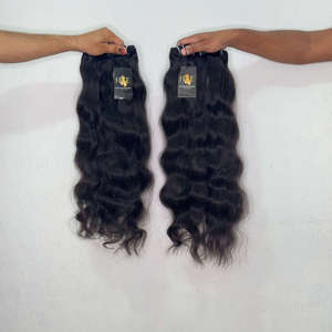 Mèches de cheveux ondulés indiens, Fournisseurs de cheveux bouclés indiens bruts non traités, Fournisseurs de cheveux vierges bruts d'un seul donneur - Product Image 1