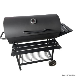 Barbacoa de acero inoxidable comercial para exteriores, tipo Kamado, con mesa, para cocina exterior, ahumador y parrilla de carbón, diseño Donut Boat - Product Image 2