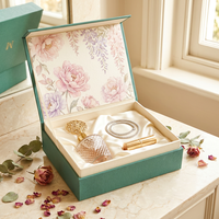 Boîte magnétique rigide en carton recyclable avec logo personnalisé, emballage de luxe pour cosmétiques et maquillage, boîte cadeau avec couvercle magnétique, éponge, laminage mat