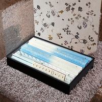 Support de Mahjong en Acrylique Bleu Dégradé en Forme de U, Porte-Tuiles Droit, Accessoire de Mahjong pour le Divertissement à Domicile