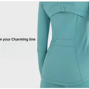 Women's Elastic Zipper Running Fitness Long Sleeves <b>Yoga</b> <b>Jacket</b> - Product Image 6