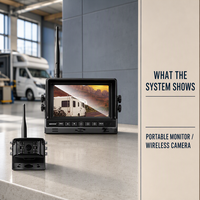 Sistem Kamera Mundur Nirkabel 7 Inci 1080P dengan Empat Kamera untuk Truk Berat, Bus, Trailer, RV, Monitor Bantuan Parkir