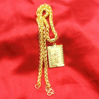 Collier en Or Alluvial de Dubaï Vietnam, Chaîne Plaqué Or Grossier Style Thaïlandais pour Hommes, Tendance Cuivre Inoxydable, Cadeau d'Anniversaire