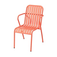 Orange jardin porche café ensemble de salle à manger meubles extérieur Patio Restaurant Table en aluminium et chaises 6 places
