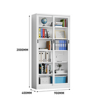 Archivador Metálico Modular Moderno con Cerradura, Puerta de Vidrio Reforzado Ajustable con Cerradura de Código, Ahorro de Espacio para Oficina Comercial o Hogar